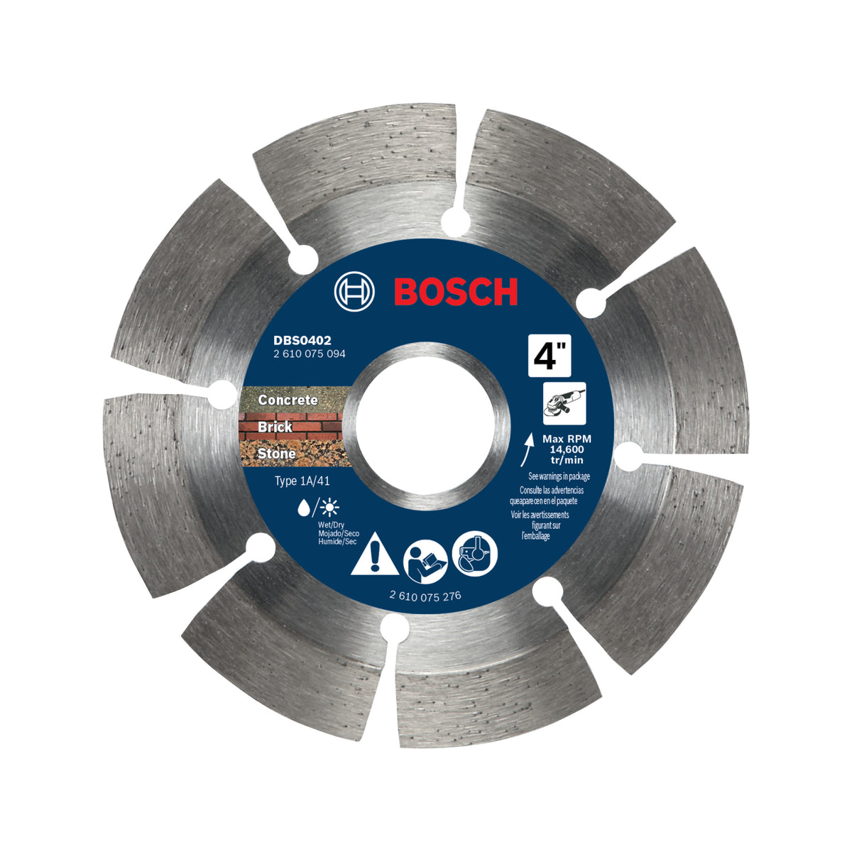 Bosch DBS0402 4 In. Premium Segmented Rim Diamond Blade for Universal Rough Cuts