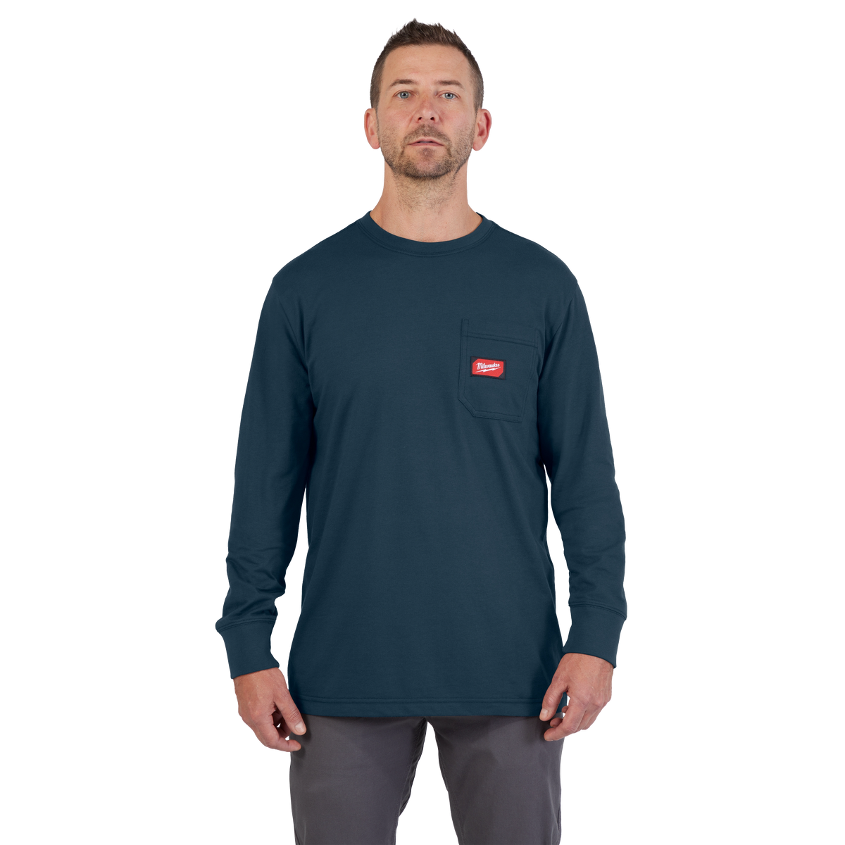 Milwaukee GRIDIRON Pocket T-Shirt - Long Sleeve - Blue