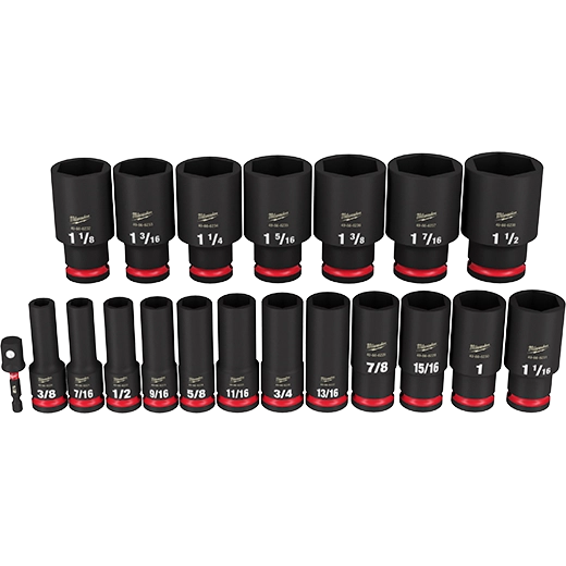 19PC SHOCKWAVE™ Impact Duty 1/2" Drive SAE Deep 6 Point Socket Set - 49-66-7012 - image 2