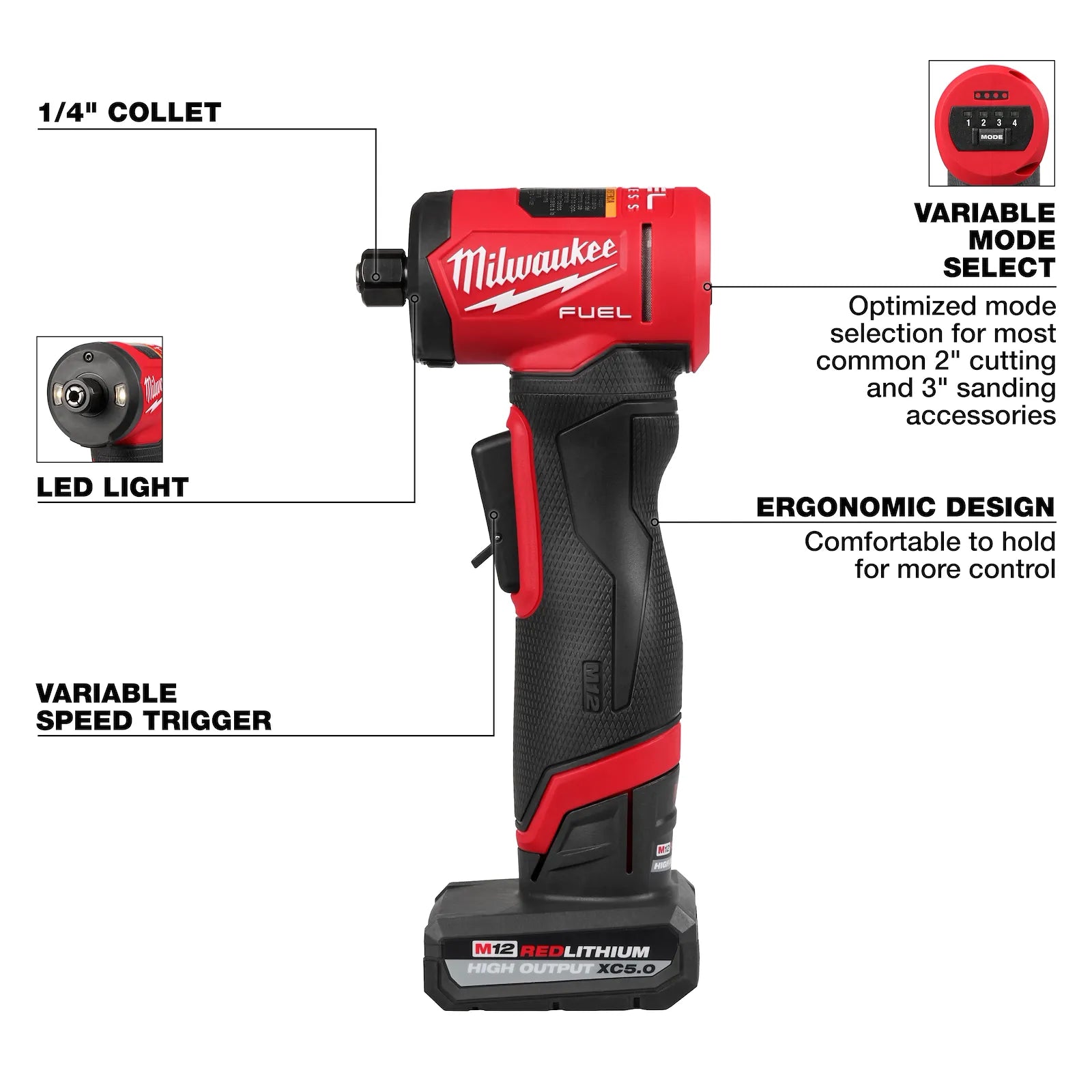 M12 FUEL™ 1/4" Right Angle Die Grinder