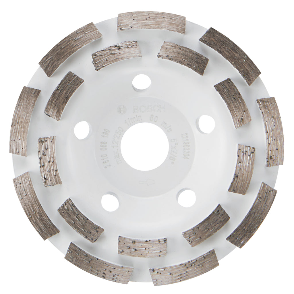 Bosch DCDR0501 5 In. Double Row Segmented Diamond Cup Wheel for Concrete