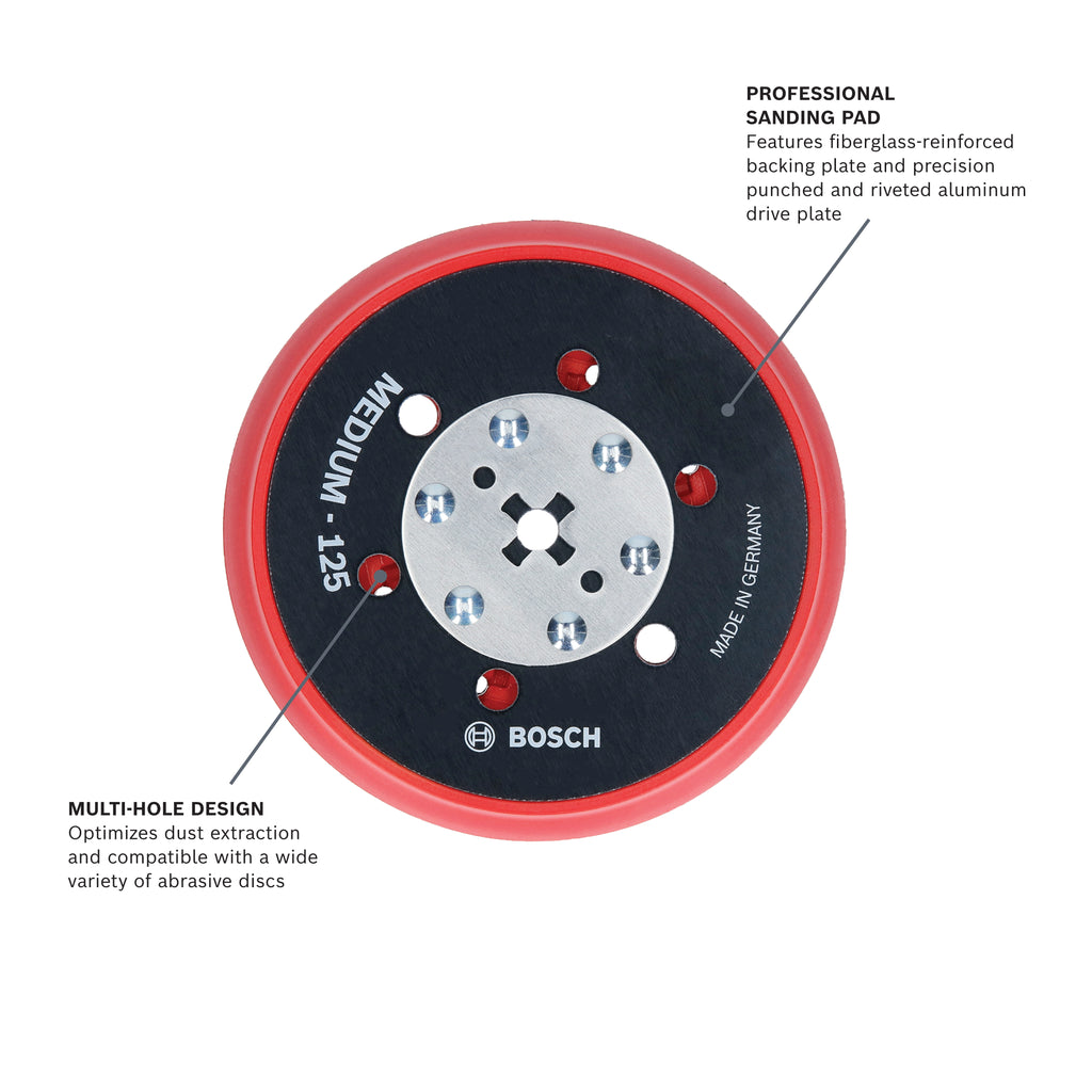 Bosch RSM5045 5 In. Medium Hook-and-Loop Multi-Hole Sanding Pad