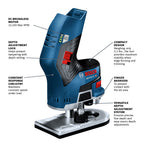 Bosch GKF12V-25N 12V Max EC Brushless Palm Edge Router (Tool Only)