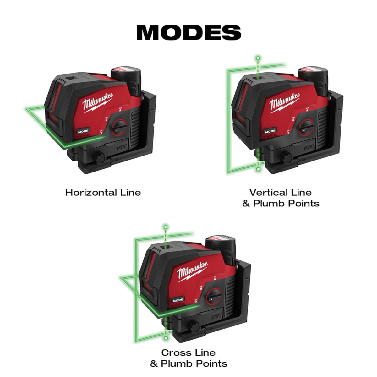 Milwaukee M12 Green Cross Line & Plumb Points Laser Kit | 3622-21