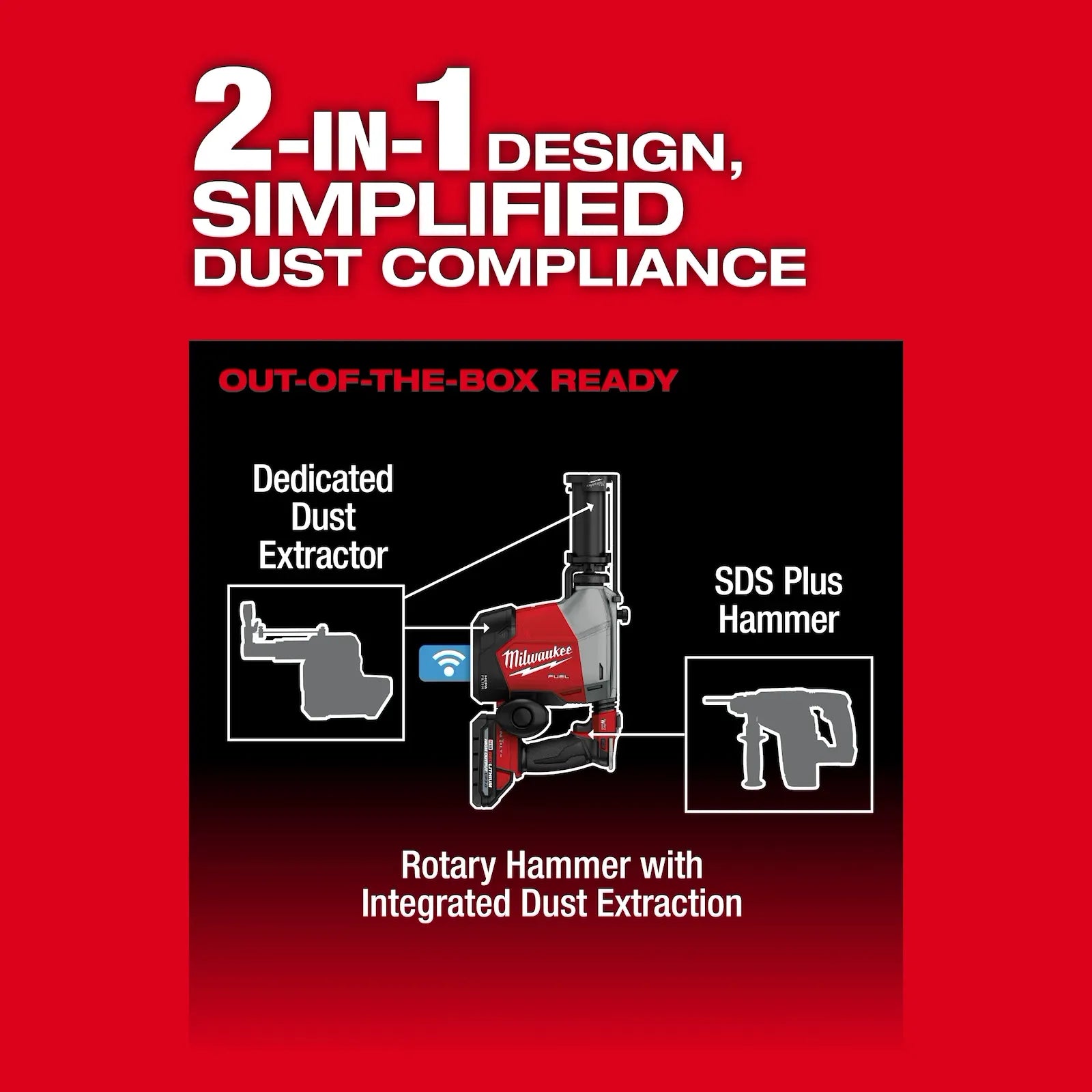 M18 FUEL™ Overhead Rotary Hammer w/ Integrated Dust Extraction