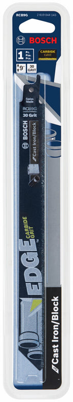 Bosch RCB9G 9 In. 30 Grit Carbide-Grit Edge Reciprocating Saw Blade for Cast Iron/Block