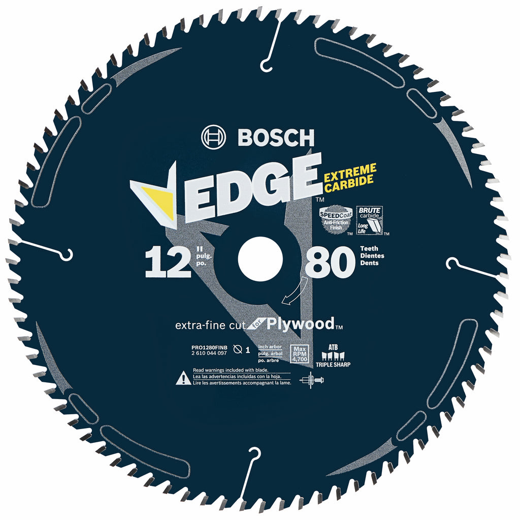 Bosch PRO1280FINB 12 In. 80 Tooth Edge Circular Saw Blade for Finishing
