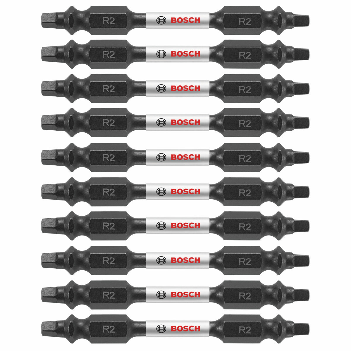 Bosch ITDESQ225B 10 pc. Impact Tough 2.5 In. Square #2 Double-Ended Bits (Bulk Pack)