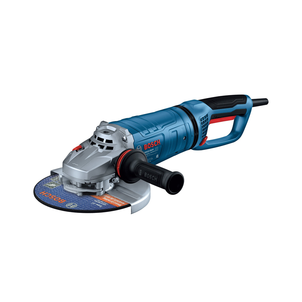 Bosch GWS25-230JR 9 In. Large Angle Grinder – 15 Amp W/ Lock-On Trigger Switch and Rotatable Main Handle