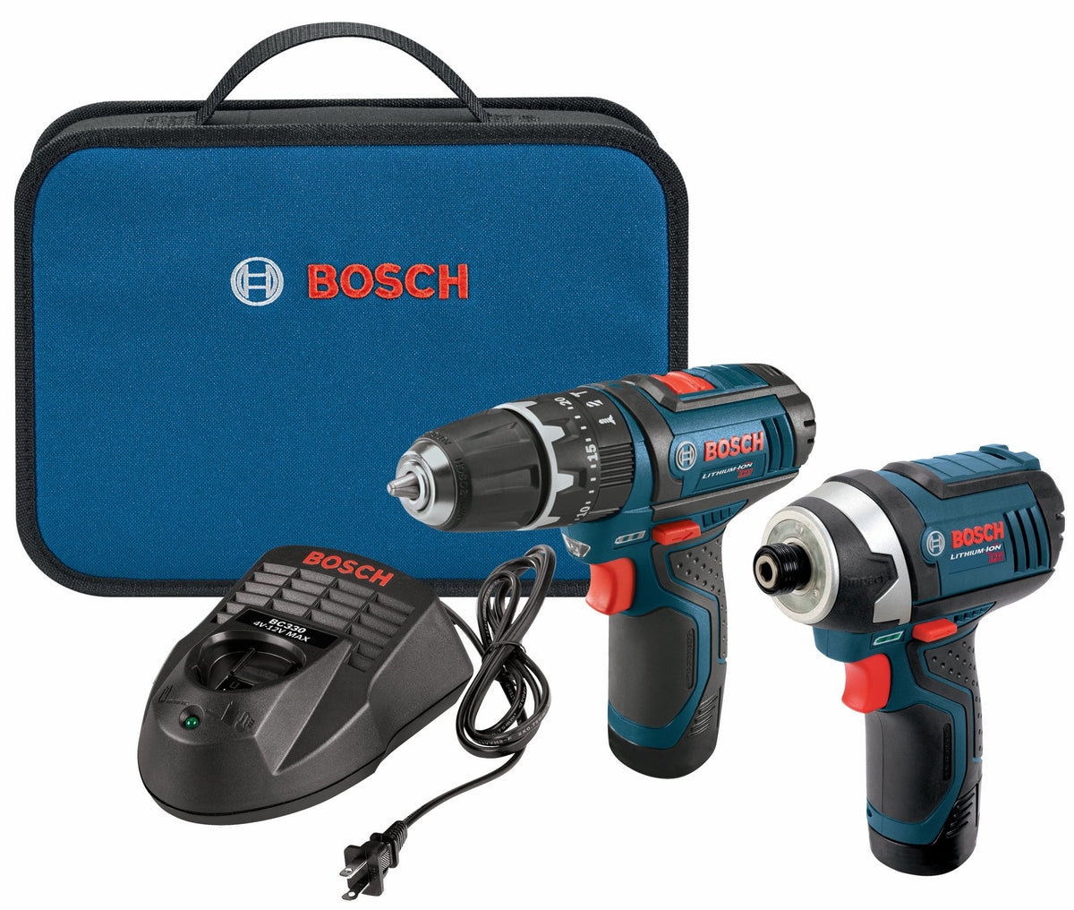 Bosch CLPK241-120 12V Max 2-Tool Combo Kit with 3/8 In. Hammer Drill/Driver, Impact Driver and (2) 2.0 Ah Batteries