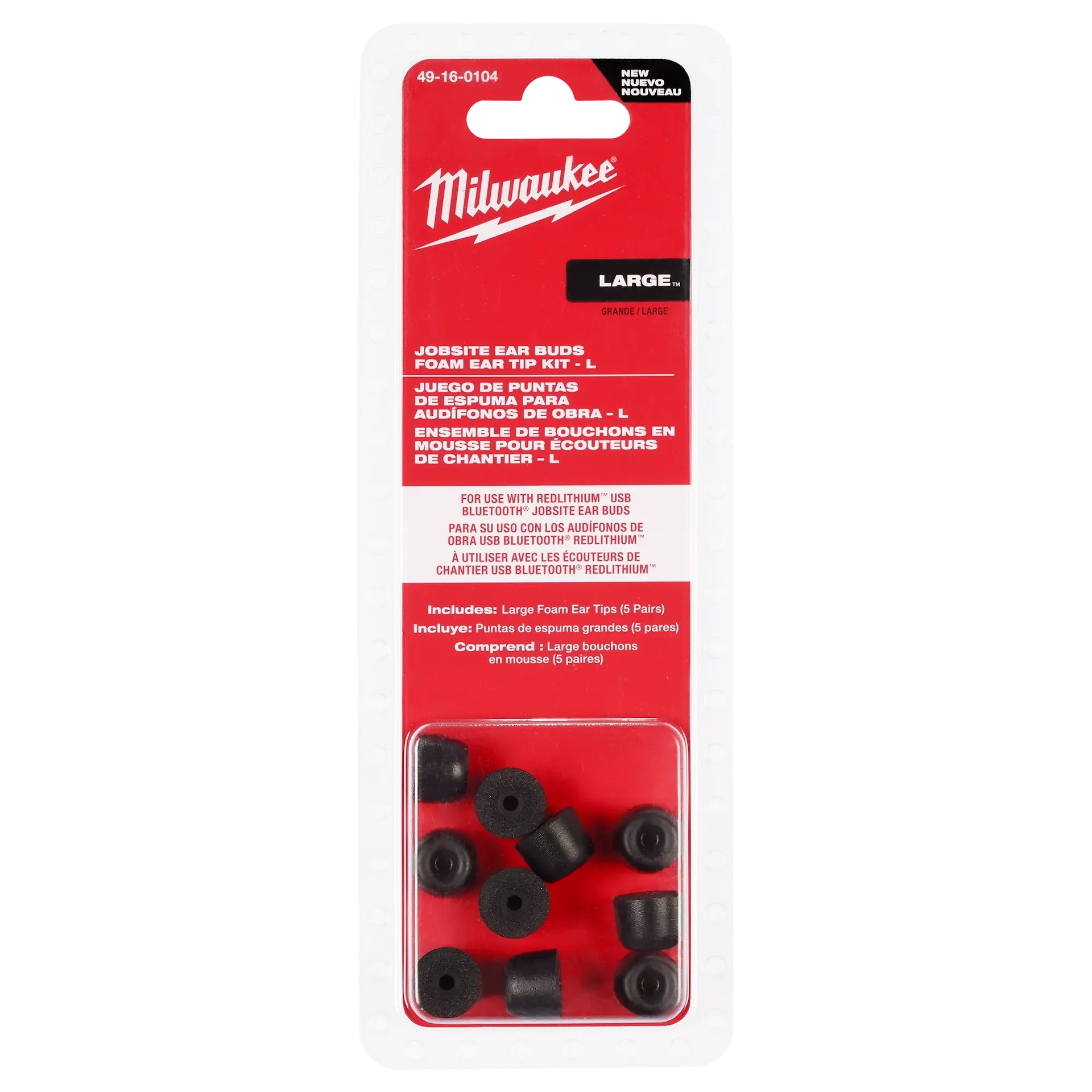 Jobsite Earbuds Foam Ear Tip Kit - L