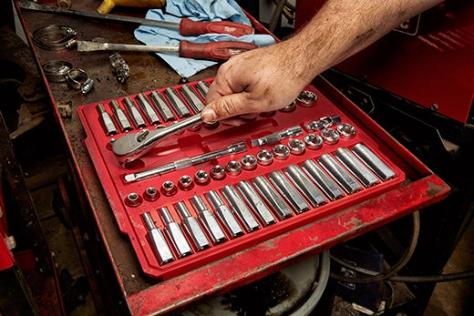 3/8" Drive 56pc Ratchet & Socket Set with FOUR FLAT™ SIDES - SAE & Metric