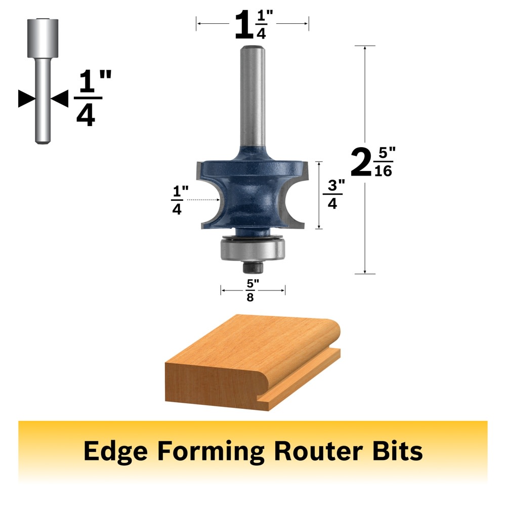 Bosch 85668M 1/4 In. x 3/4 In. Carbide Tipped Edge Beading Bit