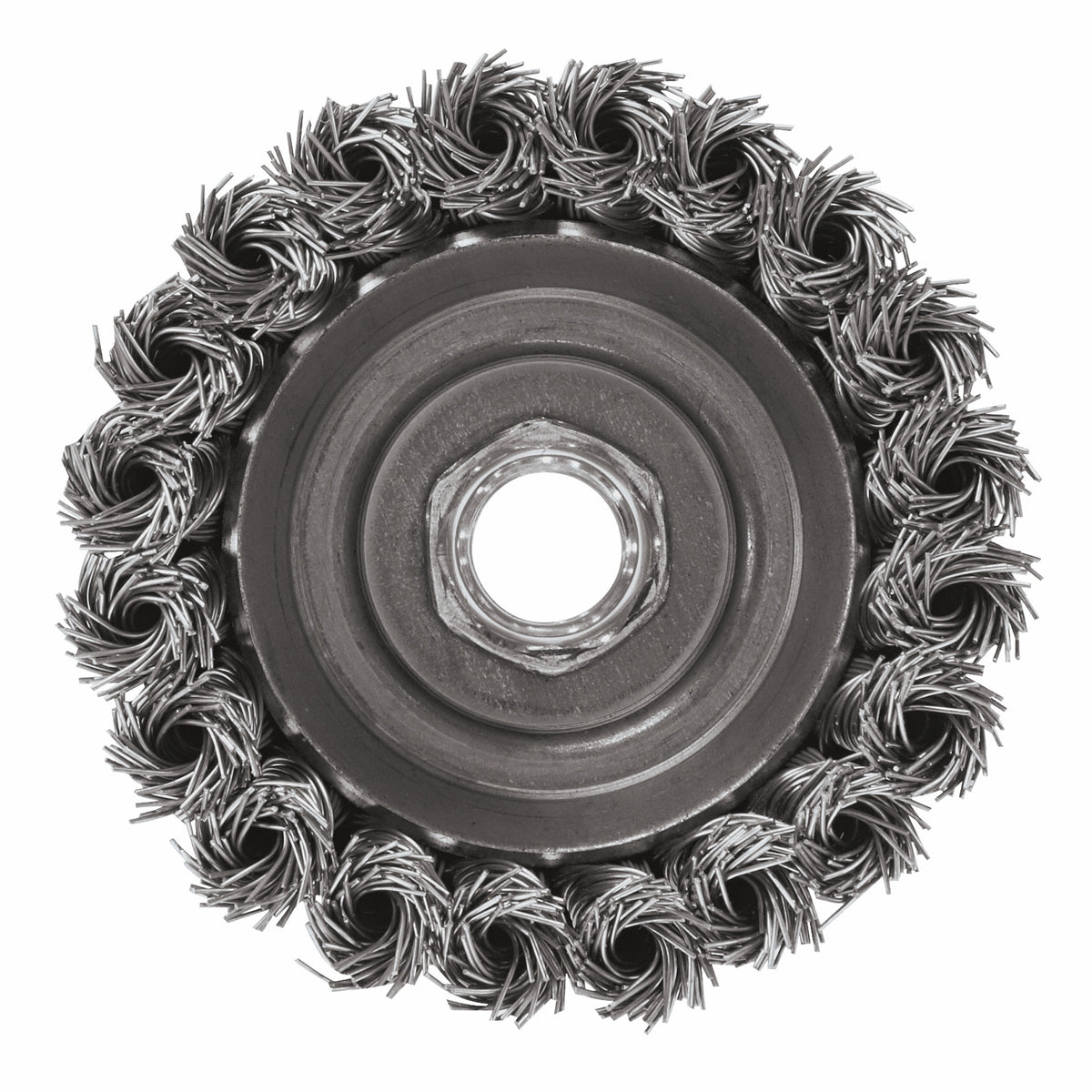 Bosch WB509 3 In. Wheel Dia. 5/8 In.-11 Arbor Carbon Steel Knotted Wire Single Row Cup Brush