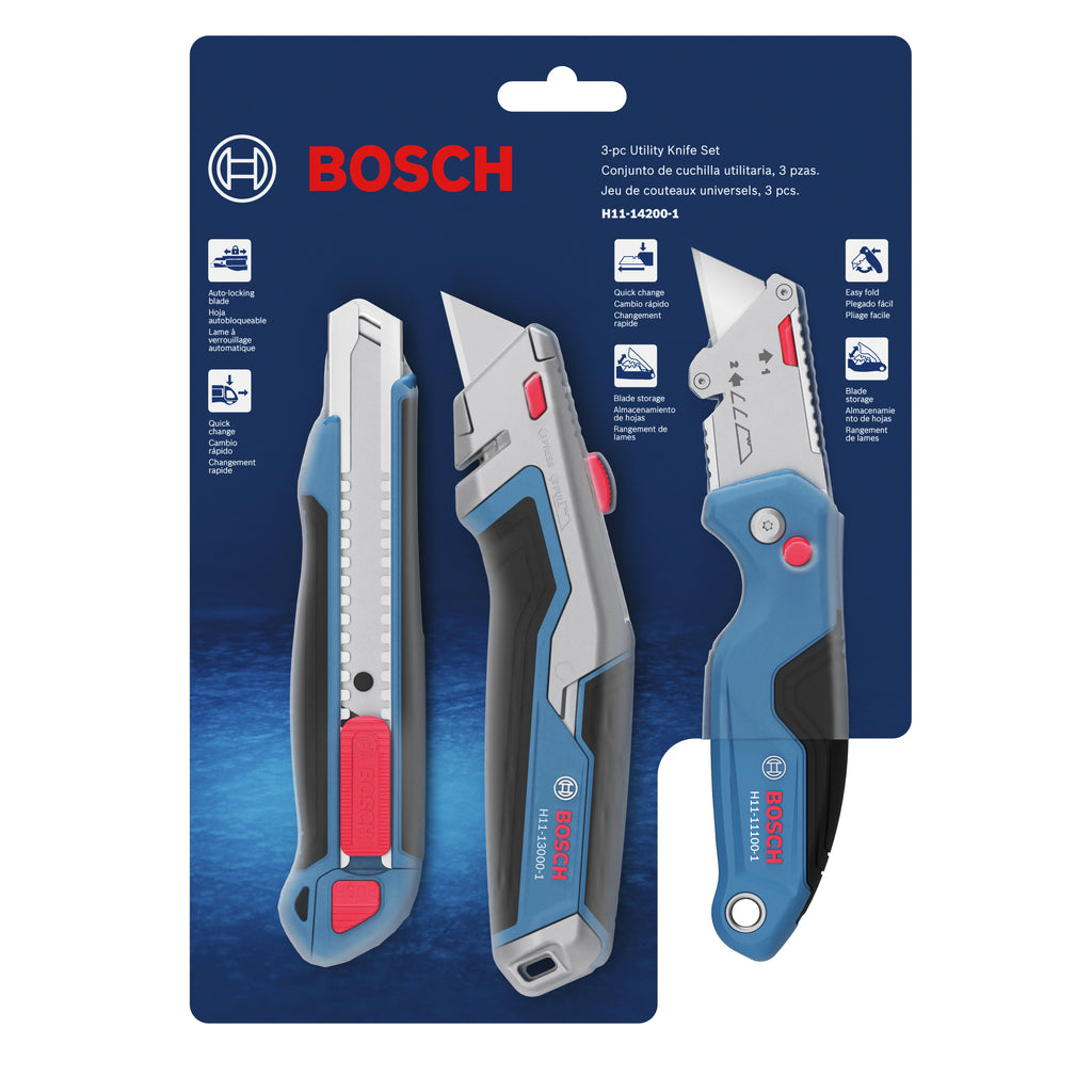 Bosch H11-14200-1 3pc Utility Knife Set