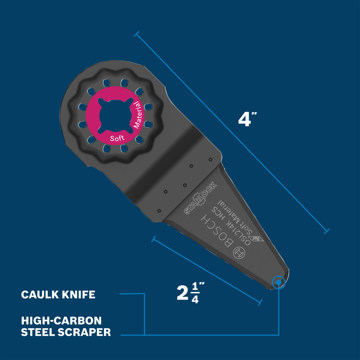 Bosch OSL214K 2-1/4 In. Starlock Oscillating Multi Tool Caulk Knife Blade