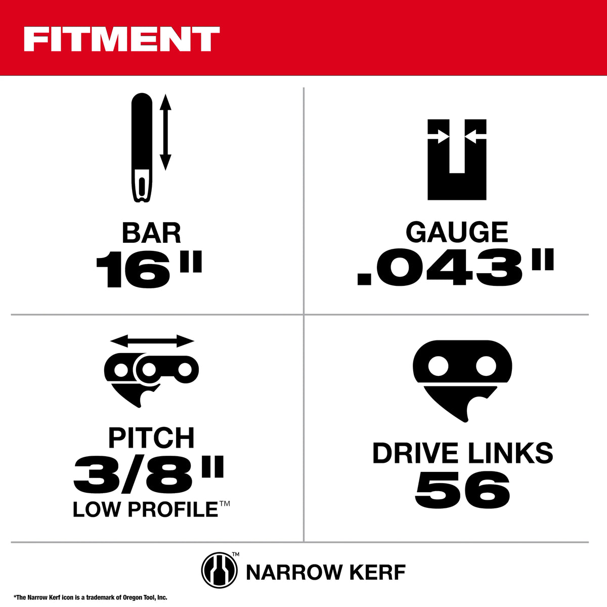 16" 3/8" LOW PROFILE™ Pitch, .043" Gauge Guide Bar - 48-09-3001 - image 3