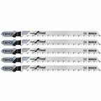 Bosch T301CD 5 pc. 4-5/8 In. 8 TPI Clean for Wood T-Shank Jig Saw Blades