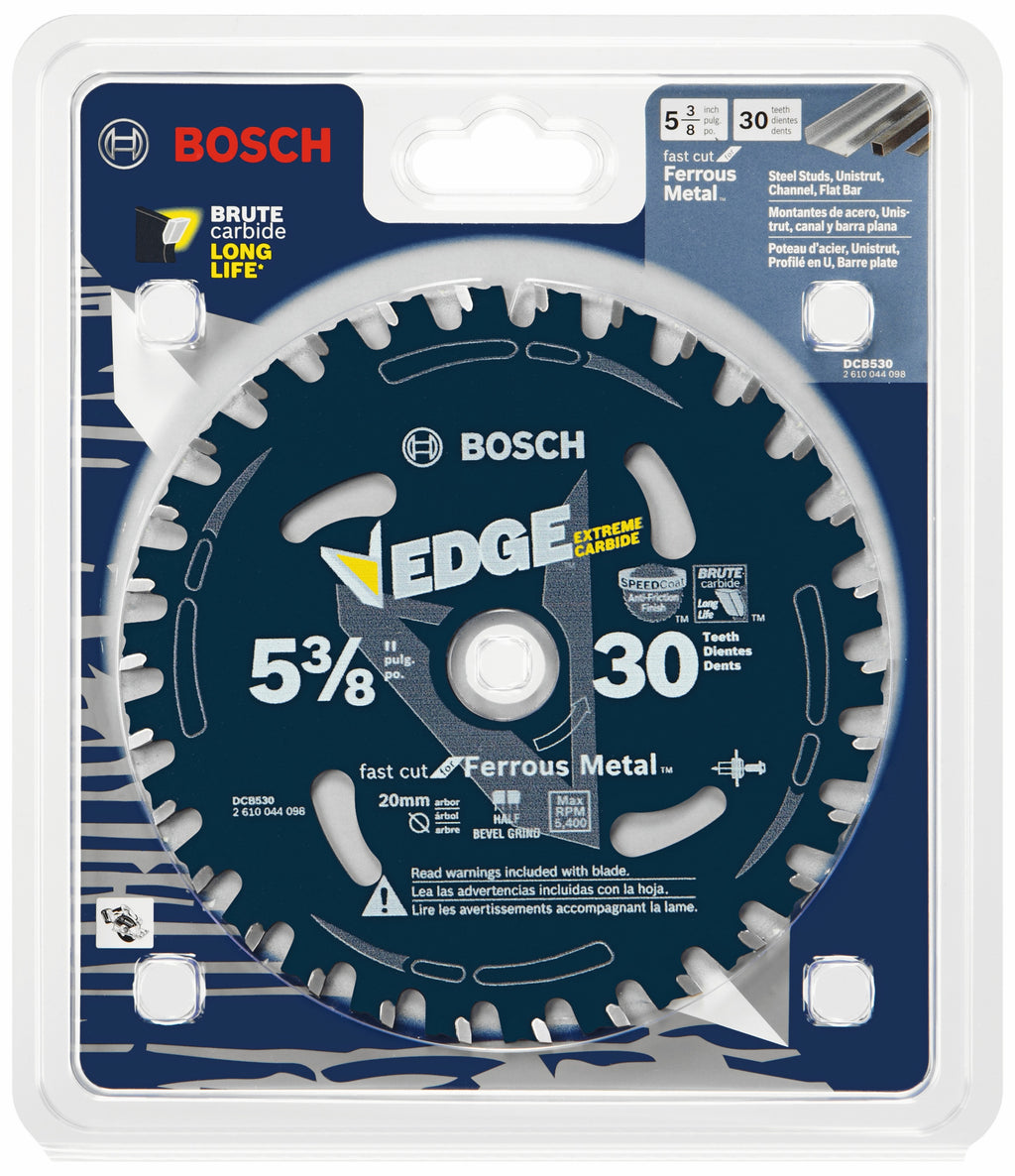 Bosch DCB530 5-3/8 In. 30 Tooth Edge Circular Saw Blade for Ferrous Metal Cutting