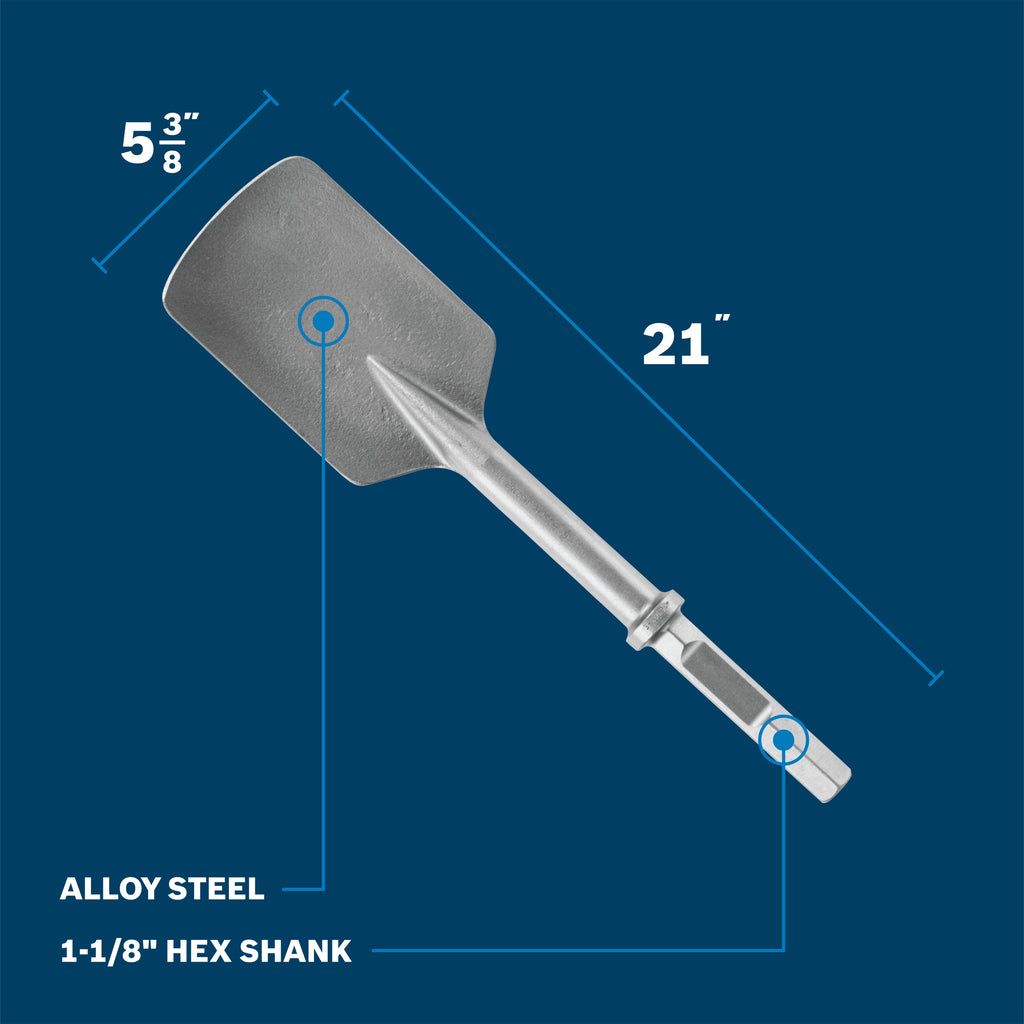 Bosch HS2169 21 In. x 5-3/8 In. 1-1/8 In. Hex Clay Spade