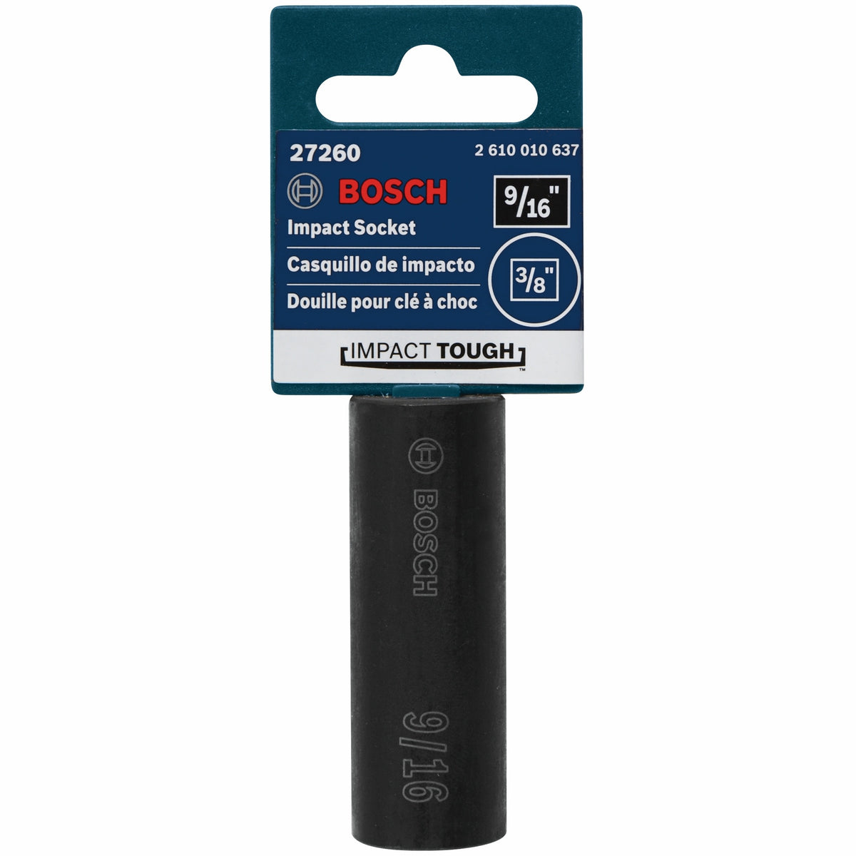 Bosch 27260 9/16 In. Impact Tough Deep Well Socket, 3/8 In. Shank