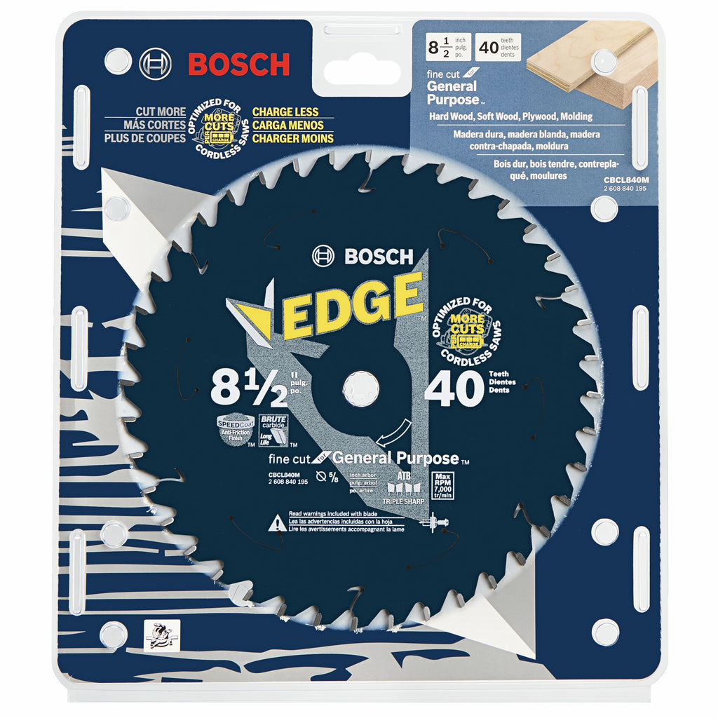 Bosch CBCL840M 8-1/2 In. 40 Tooth Edge Cordless Circular Saw Blade for General Purpose