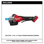 Milwaukee M18 FUEL 4 1/2" - 6" Dual Trigger Braking Grinder, Paddle Switch with  ONE KEY | 3676-20