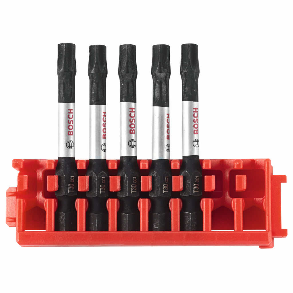 Bosch ITDT30205C 5 pc. Driven 2 In. Impact Torx #30 Power Bits with Clip for Custom Case System