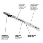 Bosch T101BF 5 pc. 4 In. 10 TPI Variable Pitch Clean for Hardwood T-Shank Jig Saw Blades