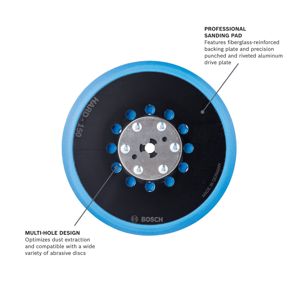 Bosch RSM6046 6 In. Hard Hook-and-Loop Multi-Hole Sanding Pad