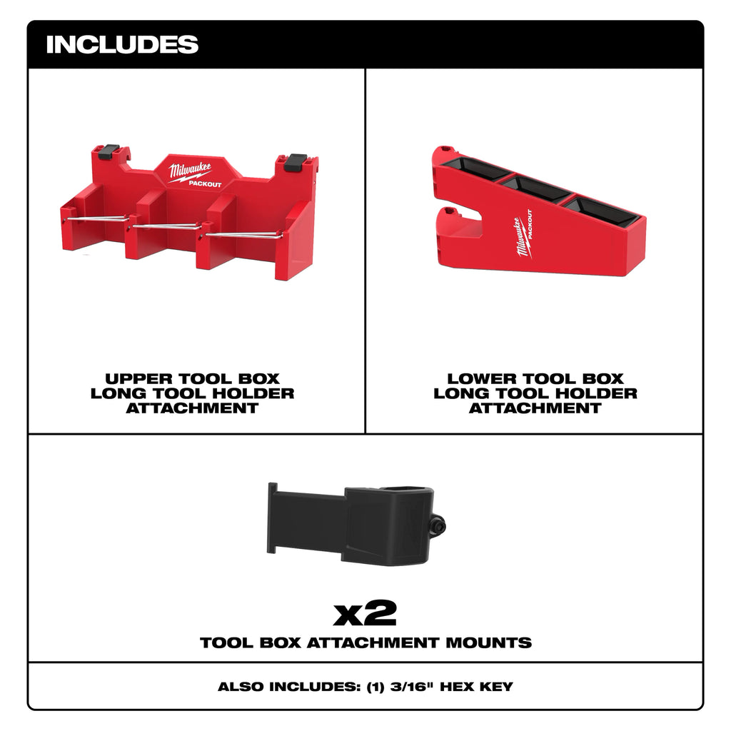 Milwaukee PACKOUT Tool Box Long Tool Holder Attachment | 48-22-8607