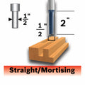Bosch 85251M 1/2 In. x 2 In. Carbide-Tipped Double-Flute Straight Router Bit