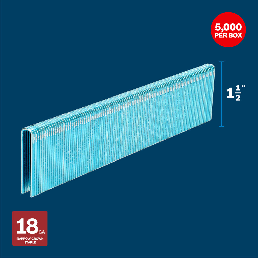 Bosch GTH18G150GV 1-1/2 In. 18ga Narrow Crown Staples (5000 Per Box)