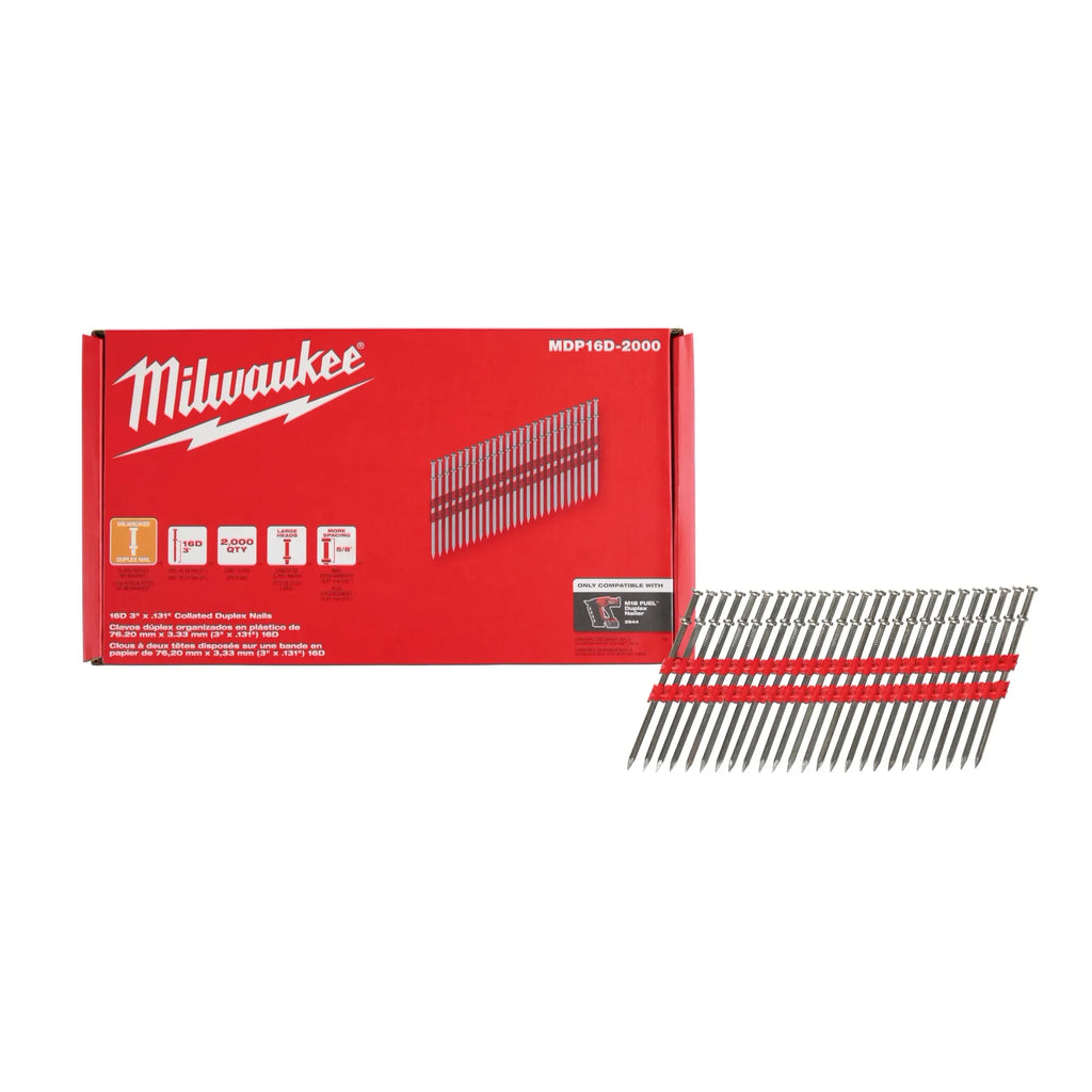 Milwaukee® 16D 3” x .131” Collated Duplex Nails