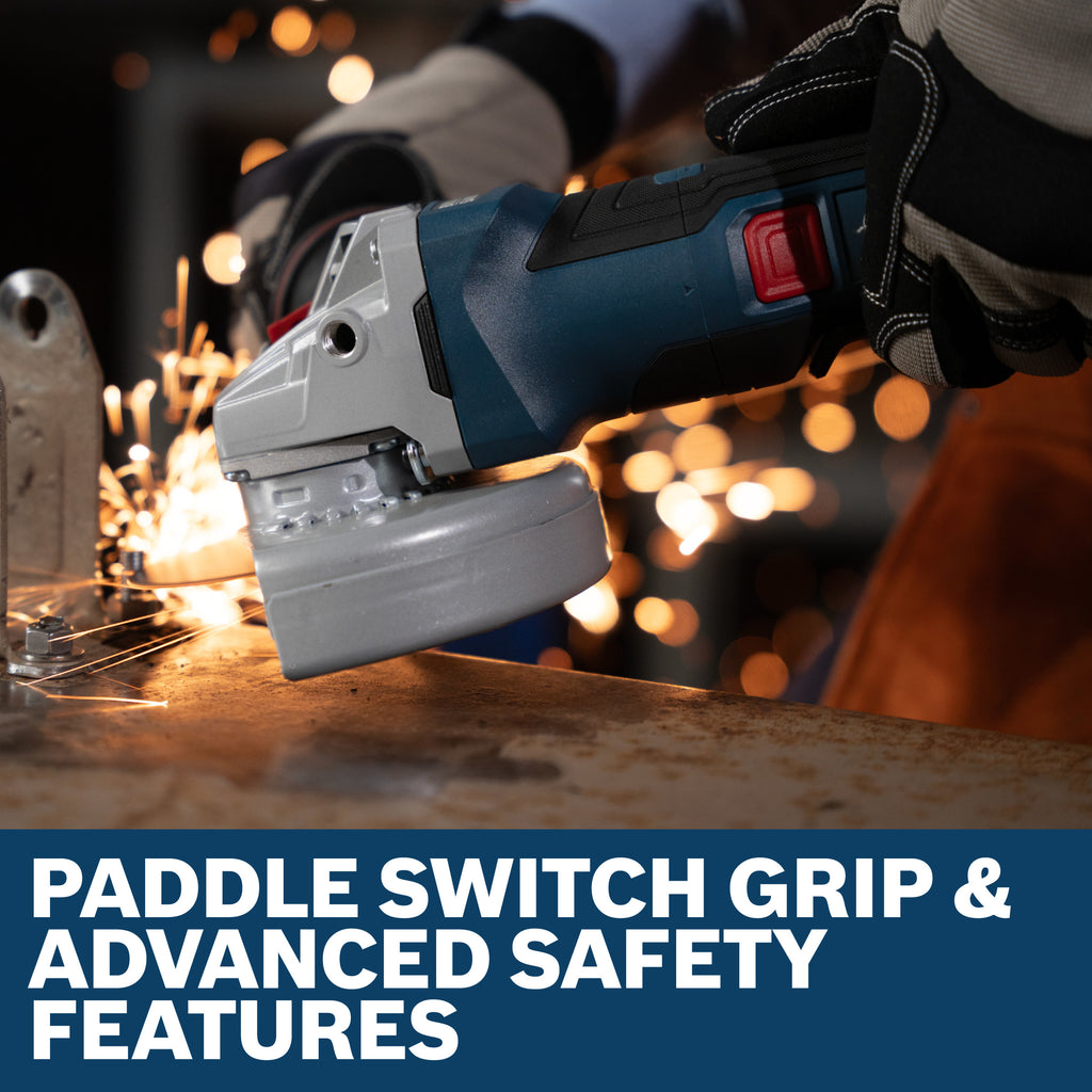 Bosch GWS18V-11PSN 18V Brushless 4-1/2 – 5 In. Angle Grinder with No Lock-On Paddle Switch (Tool Only)