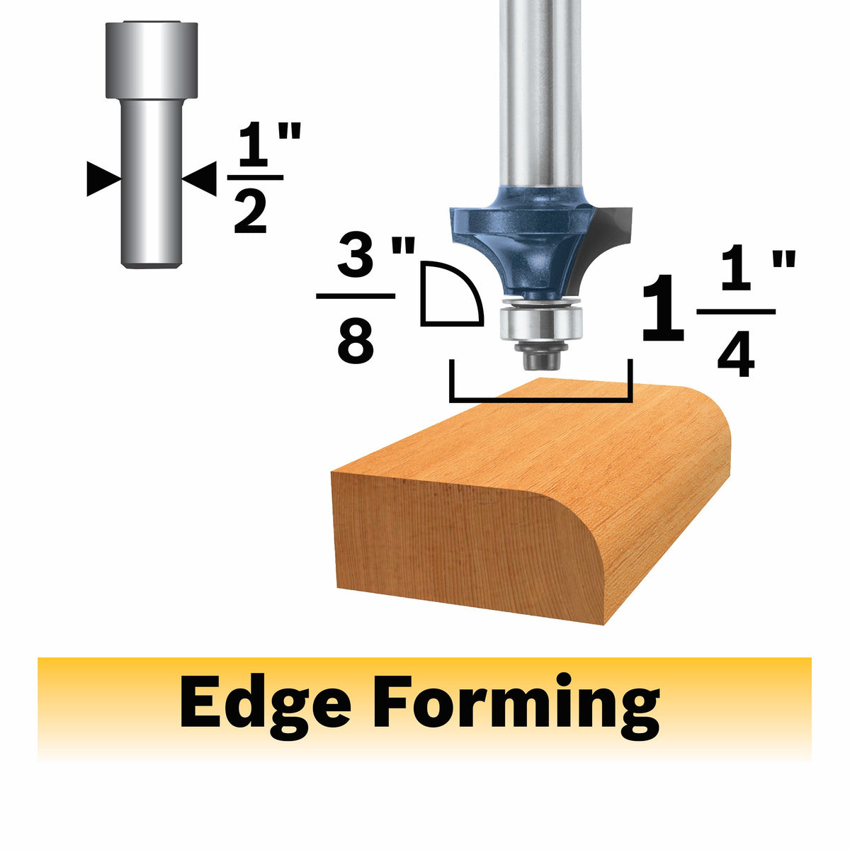 Bosch 85594MC 3/8 In. x 5/8 In. Carbide-Tipped Roundover Router Bit