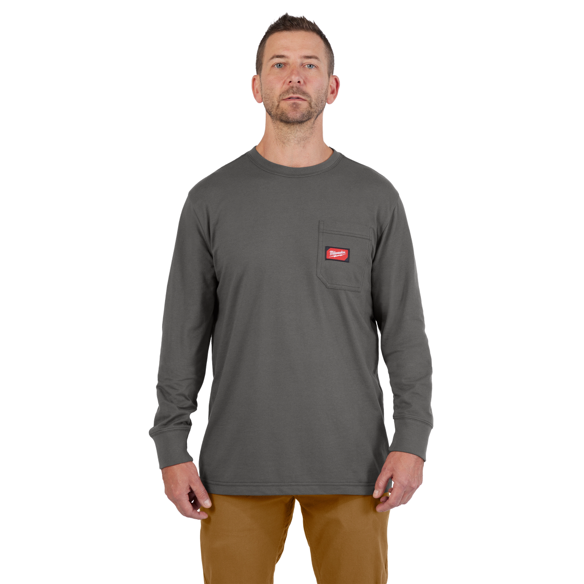 Milwaukee GRIDIRON Pocket T-Shirt - Long Sleeve - Gray