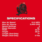 M18™ Brushless 18" Fan