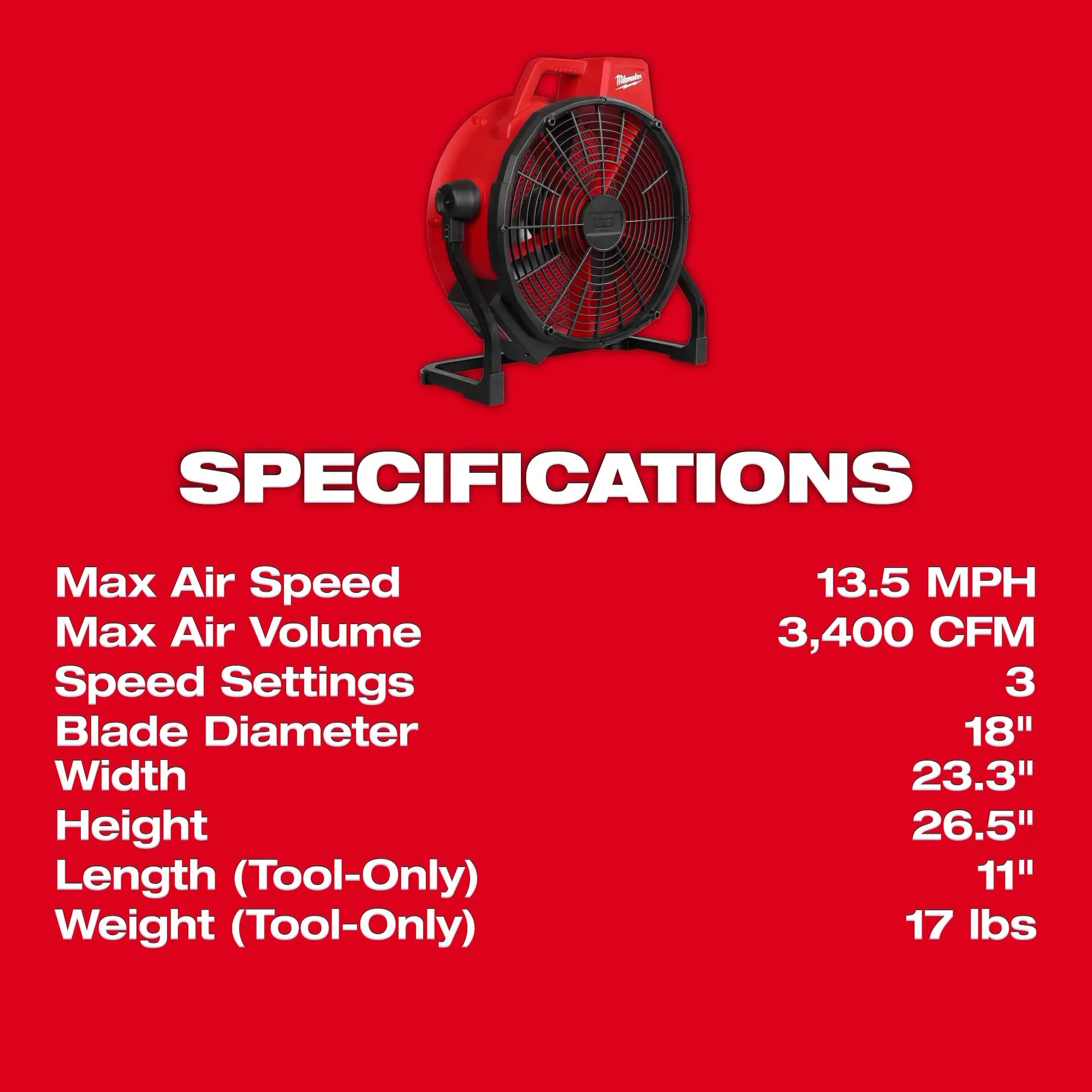 M18™ Brushless 18" Fan
