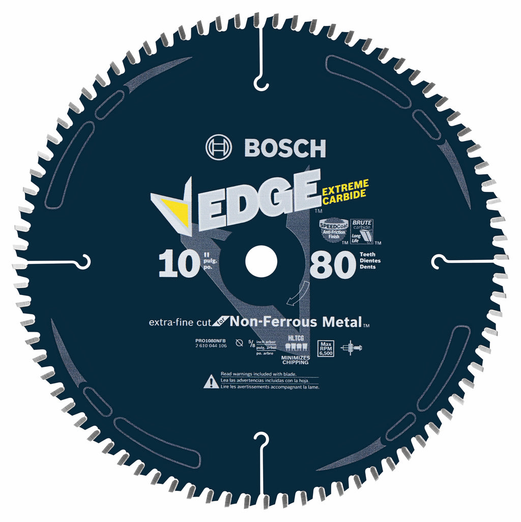 Bosch PRO1080NFB 10 In. 80 Tooth Edge Non-Ferrous Metal-Cutting Circular Saw Blade