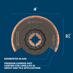 Bosch OSL212CG 2-1/2 In. Starlock Oscillating Multi Tool Carbide Grit Segmented Saw Blade