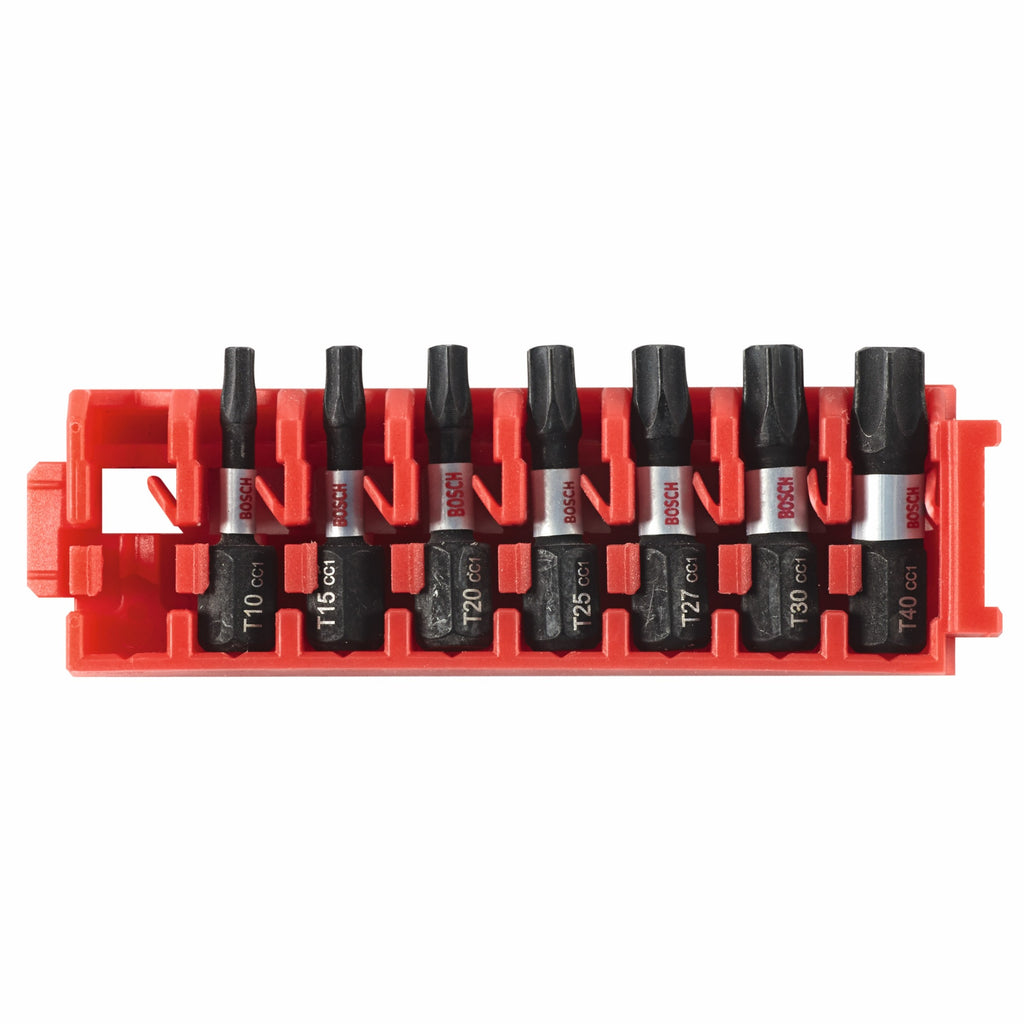 Bosch ITDTV107C 7 pc. Driven 1 In. Impact Torx Insert Bit Set with Clip for Custom Case System