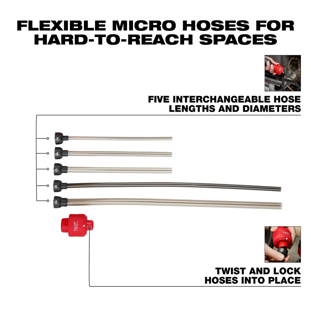 Milwaukee AIR-TIP Long Reach Flexible Micro Hose Set | 49-90-2037