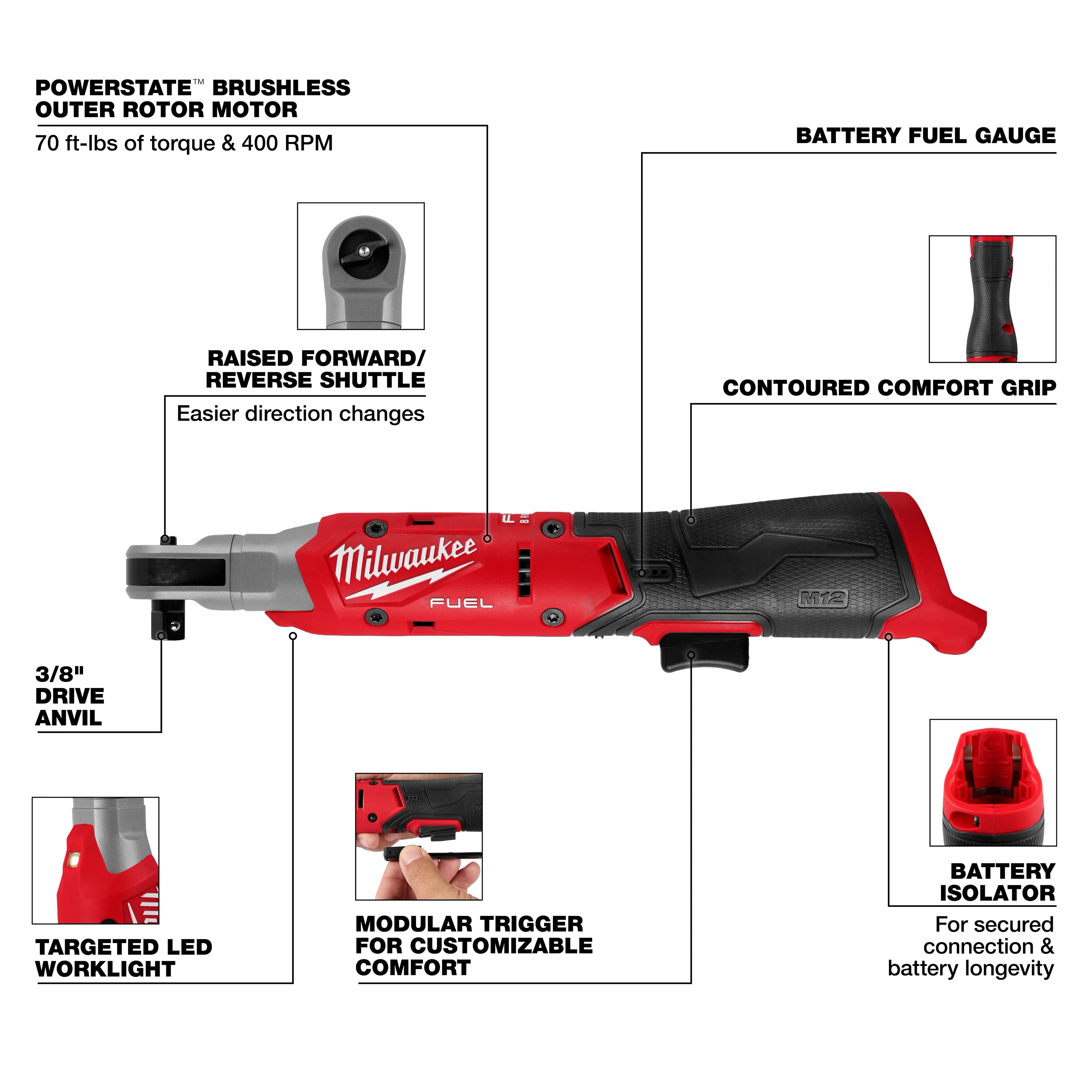 M12 FUEL™ 3/8" Ratchet