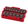Milwaukee SHOCKWAVE Impact Duty Socket 1/2” Dr 15-Piece SAE TRAY Set | 49-66-6817