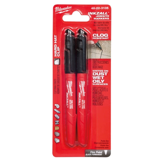 Milwaukee 2PK INKZALL Black Fine Point Marker | 48-22-3105