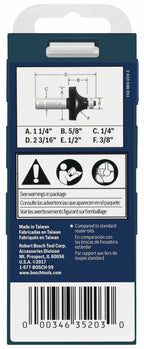 Bosch 85296MC 3/8 In. x 5/8 In. Carbide-Tipped Roundover Router Bit