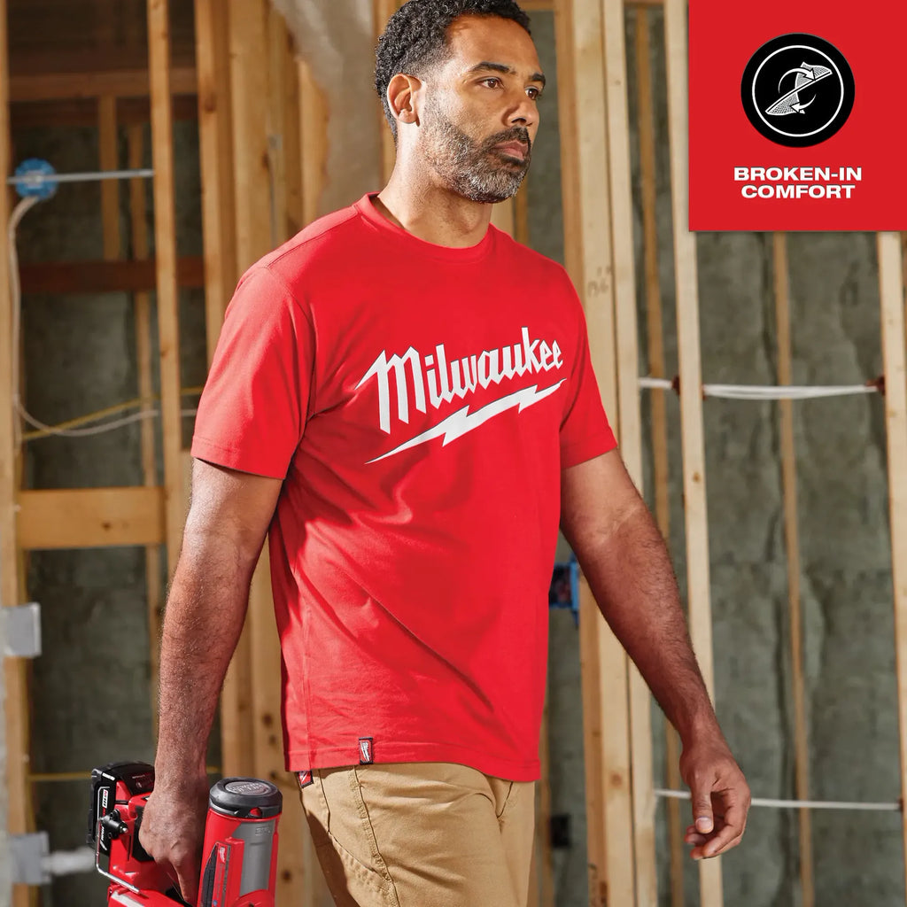 Milwaukee Heavy Duty Tee - Short Sleeve Logo Red L | 607R-L
