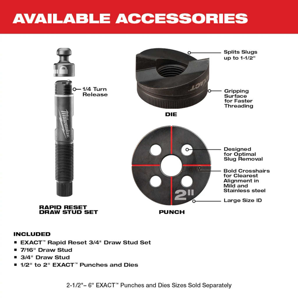 Milwaukee M18 FORCE LOGIC 10 Ton Knockout Tool 1/2" to – Configuration Options