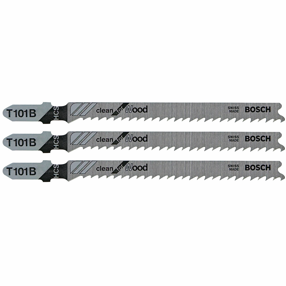 Bosch T101B3 3 pc. 4 In. 10V TPI Clean for Wood T-Shank Jig Saw Blades